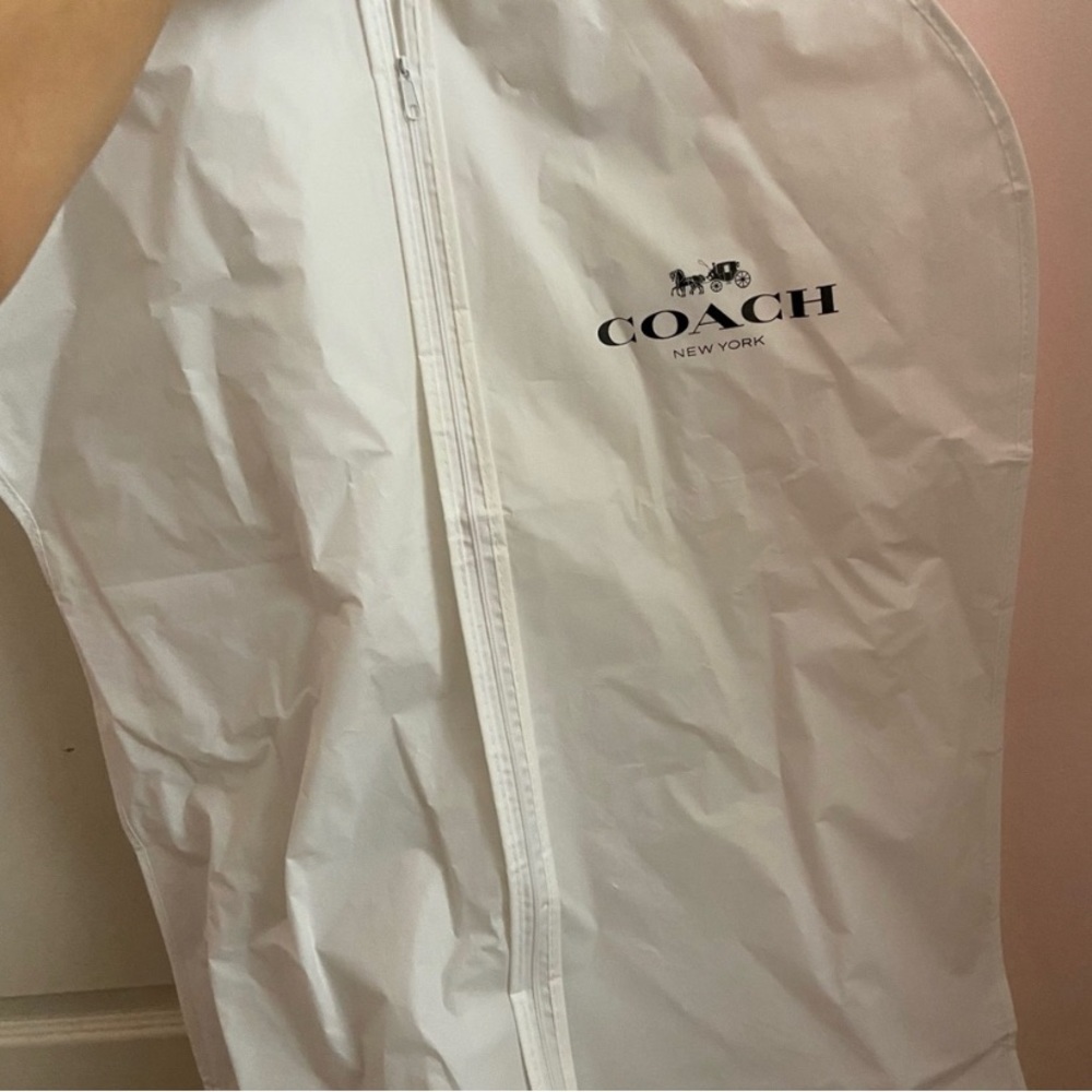 Coach Cream Floral Bow Print Short Puffer Jacket - Picture 8 of 8